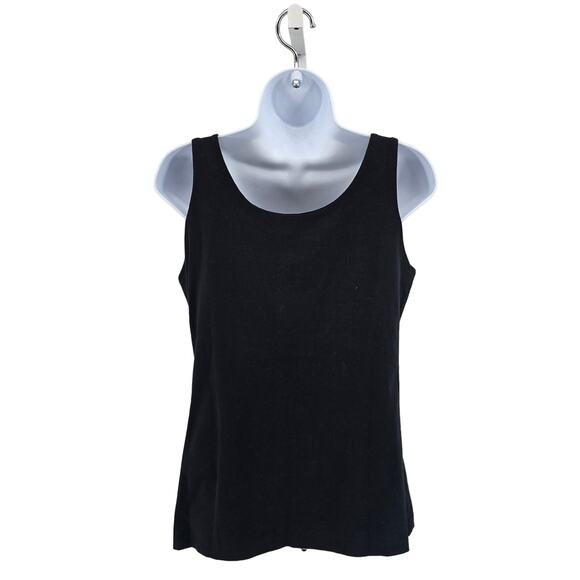 Lulu B Black Tank Top Womens Small Built In Bra Scoop Neck Regular Fit Stretch - Picture 3 of 5